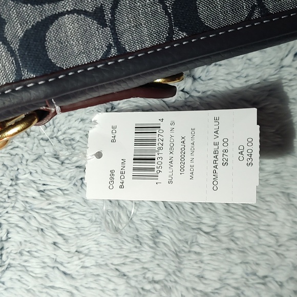 NWT Coach Sullivan Xbody in leather and denim - Picture 8 of 12